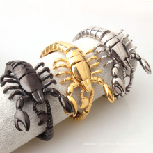 Amazon eBay Hot Sale Personality Gothic Black Silver Gold Jewelry Stainless Steel Jewelry Scorpion Bracelet